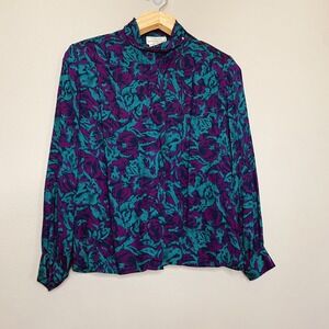 Country Sophisticates by Pendleton Blouse Button Up Abstract‎ Floral size 10